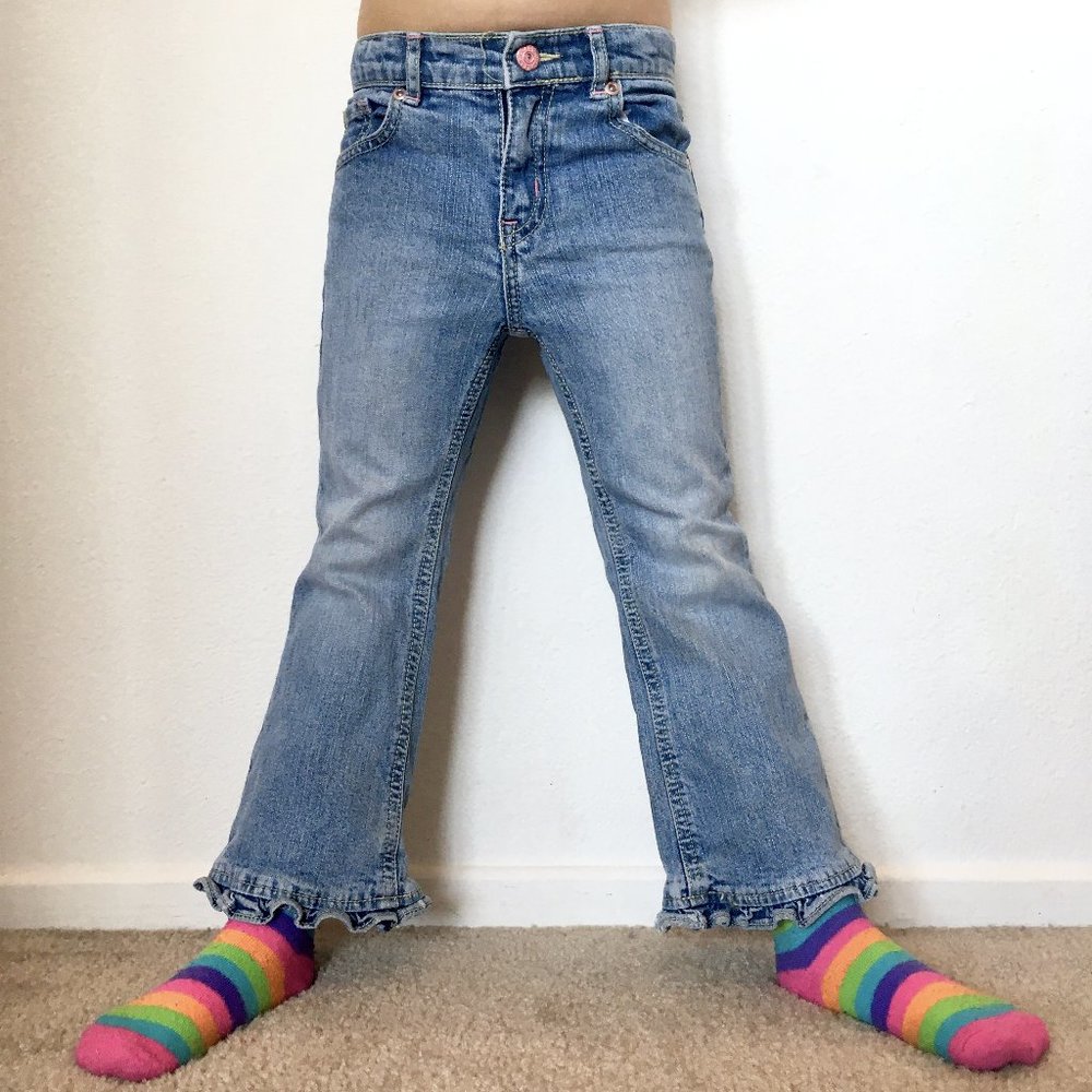SALE! - Premium Denim - Ruffle Flare Stretch Jeans